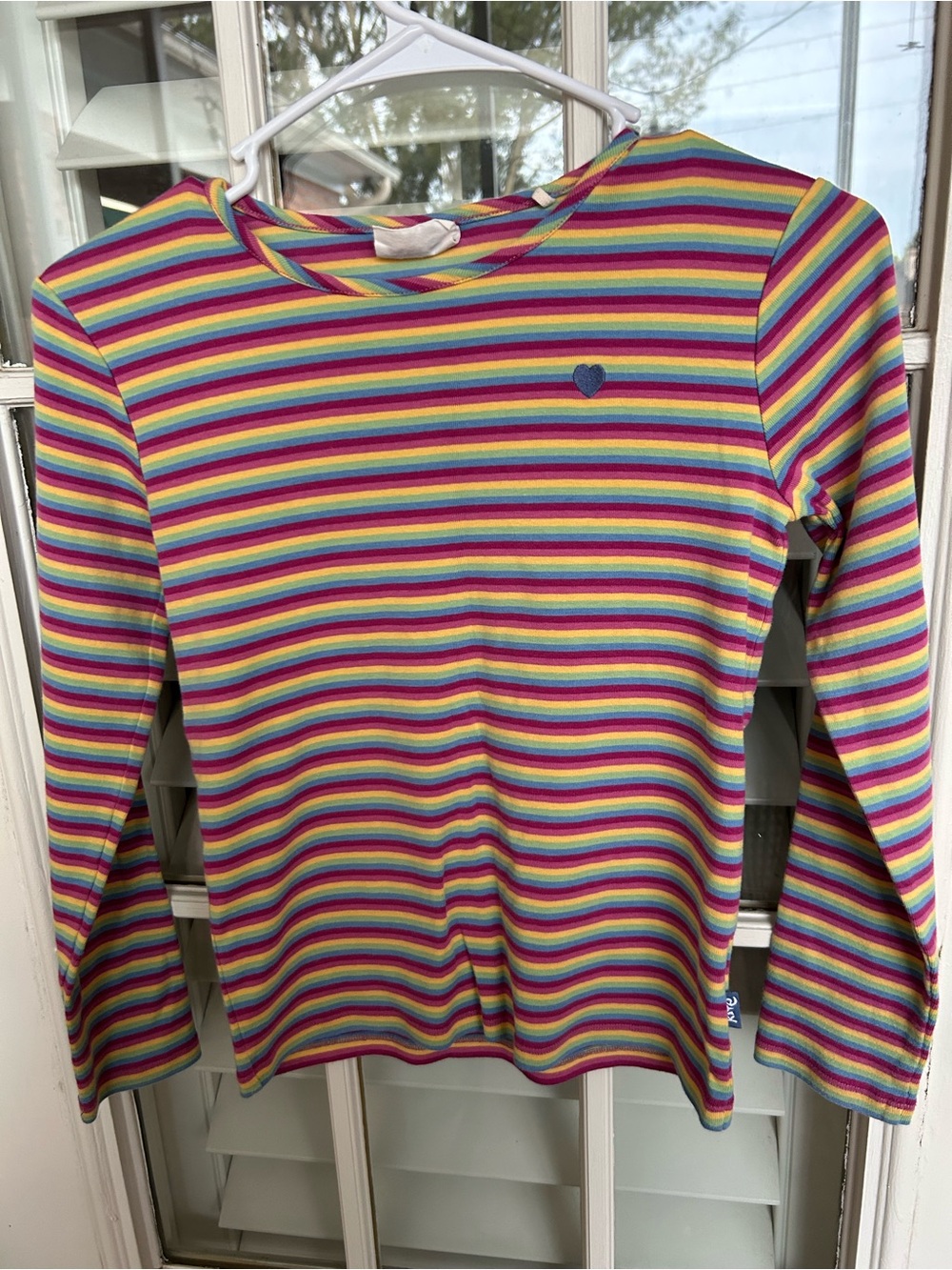 Girls' Multi Rainbow Stripe Long-Sleeve Tee with Matching Leggings